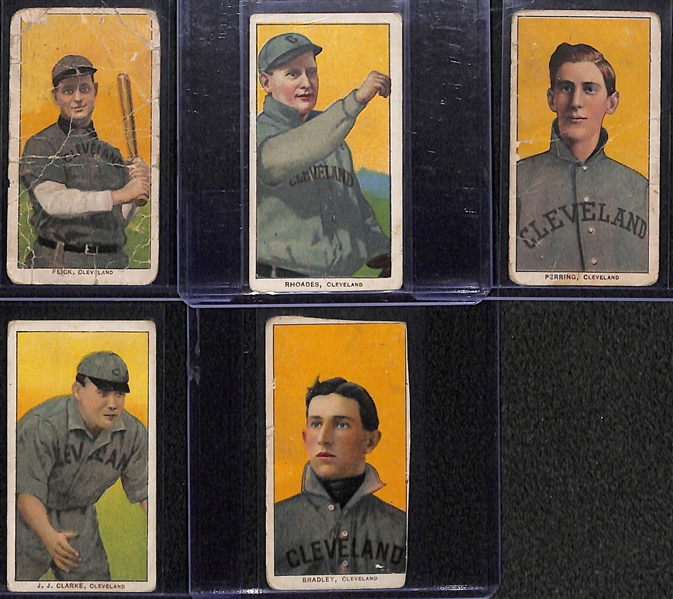Lot of 5 - 1909 T206 Cards w. Elmer Flick