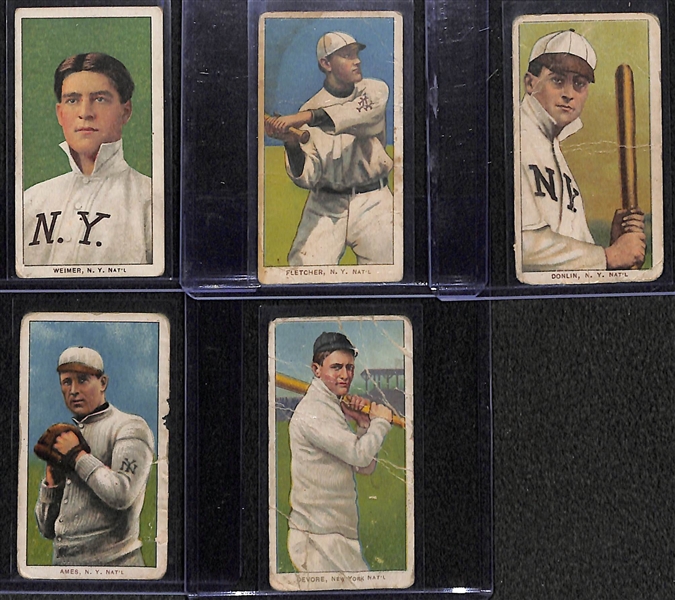 Lot of 5 - 1909 T206 Cards w. Jake Weimer