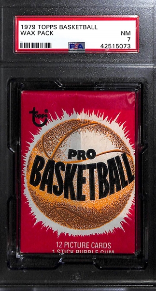 1979 Topps Basketball Unopened Wax Pack  (PSA 7) and 1984 Topps Football Unopened Wax Pack
