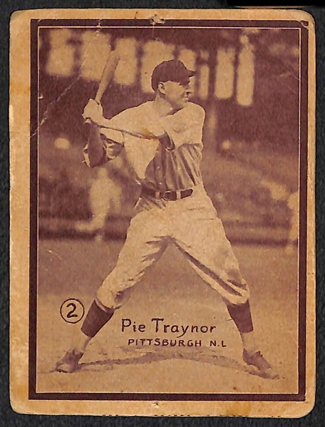 Lot of 9 1931 W517 Cards w. Pie Traynor
