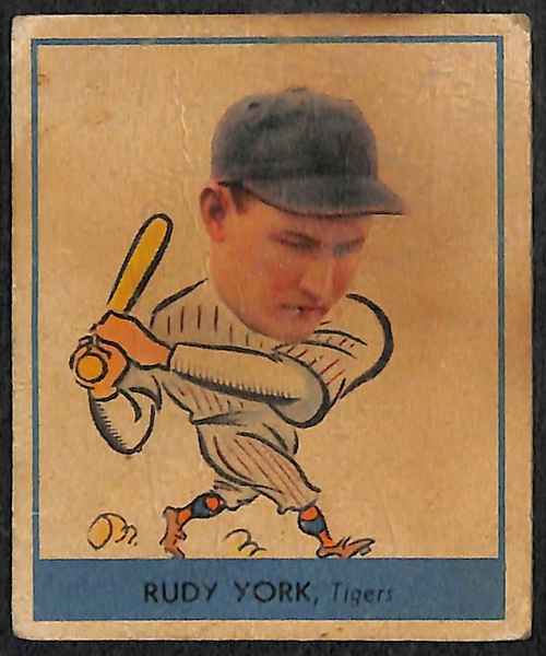 Lot of 7 Goudey & Diamond King Baseball Cards w. Rudy York