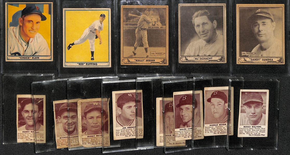 Lot of 5 1941-41 Playball Baseball Cards w. Chuck Klein