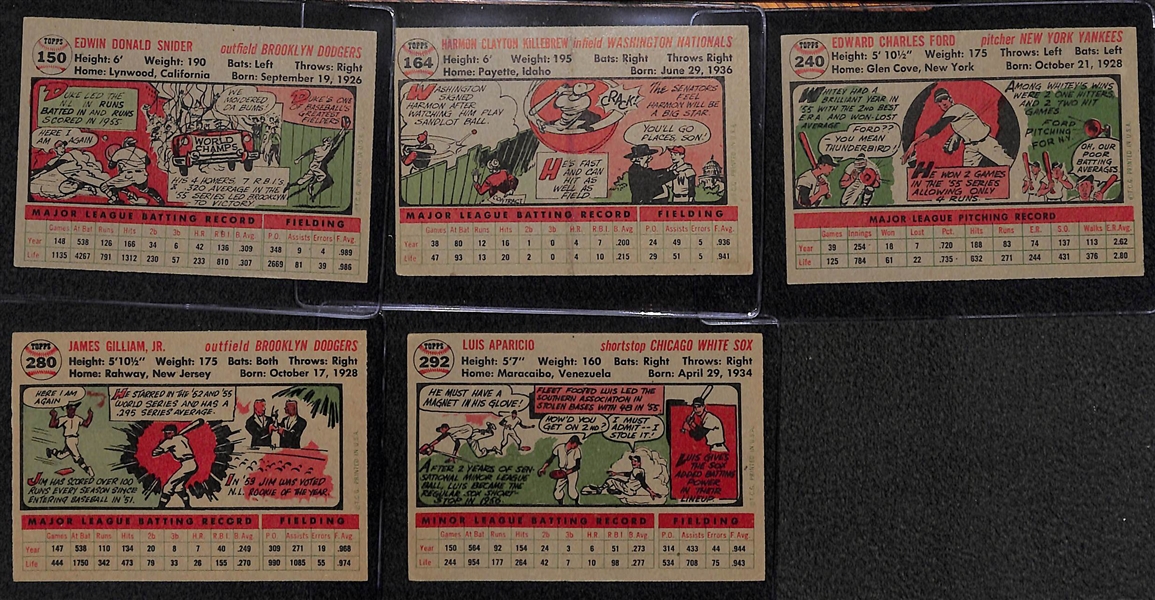 1956 Topps Complete Baseball Card Set w/ 3 Graded Cards (inc. Mantle PSA 3 MK, Koufax PSA 4, Clemente PSA 4)