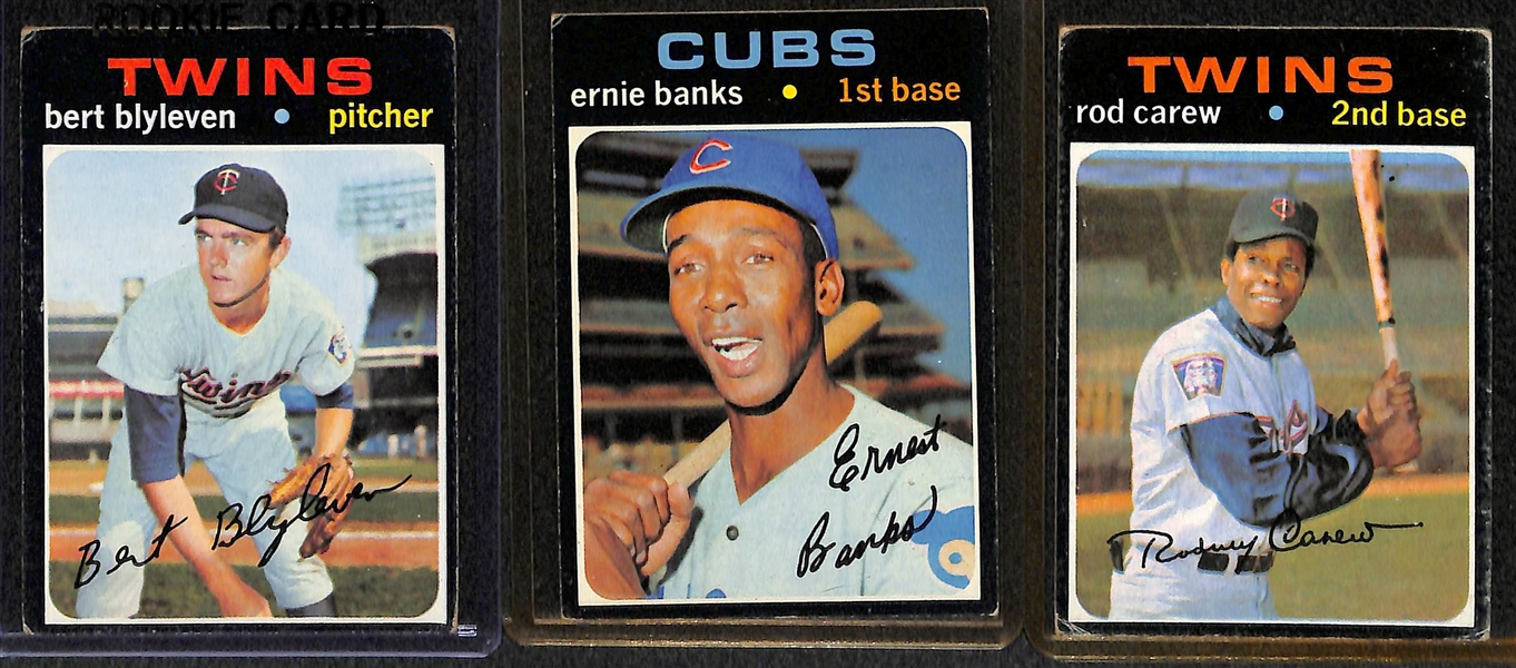 Lot of 34 1970-1971 Topps Baseball Cards w. Hank Aaron