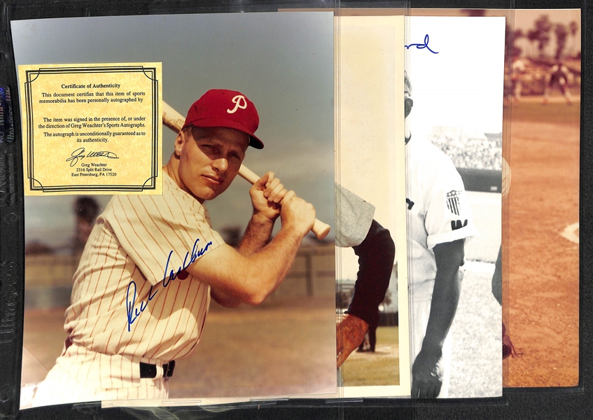 Lot of 4 Baseball Signed 8x10 Photos w. Richie Ashburn - JSA Auction Letter