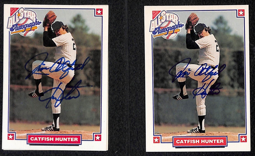 Lot of 6 Nabisco Autographed Cards w. Catfish Hunter - 1993 & 1994