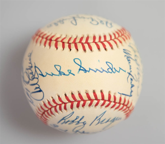 Brooklyn Dodgers Signed Baseball w/ 24 Autographs inc. Duke Snider, Podres, Erskine - JSA Auction Letter