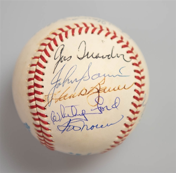 1952-1953 NY Yankees WS Champions Signed Baseball (Berra, Ford, and 9 Others)  - JSA Auction Letter