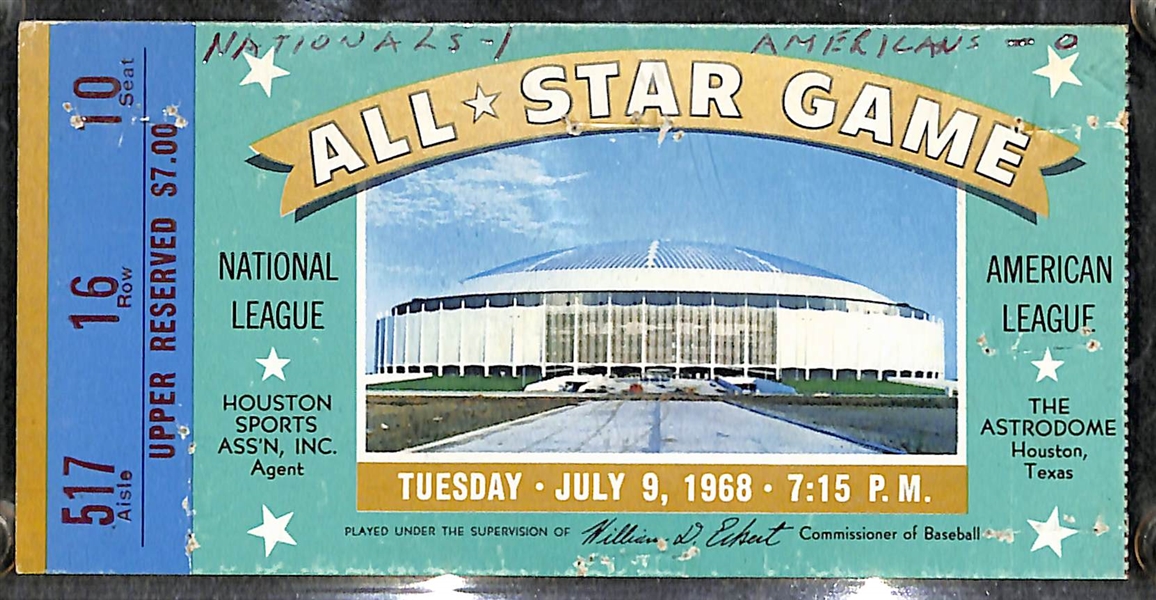 1968 All Star Game Ticket (Houston Astrodome) and 1976 All Star Game Ticket (Philadelphia Veterans Stadium)