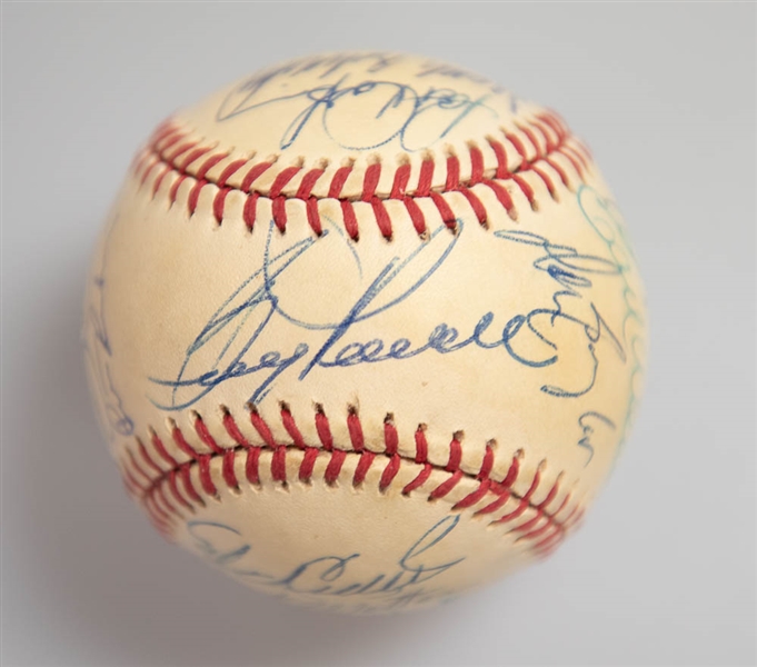 1971 Baltimore Orioles Team Signed AL Champion Baseball (23 Signatures inc. B. Robinson, F. Robinson, Palmer, Weaver, Powell, Blair, and more)  - JSA Auction Letter