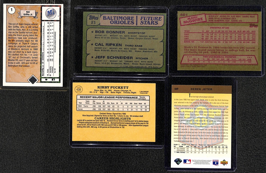 Lot 17 Baseball Stars Rookie Cards w. 1989 Upper Deck Ken Griffey Jr