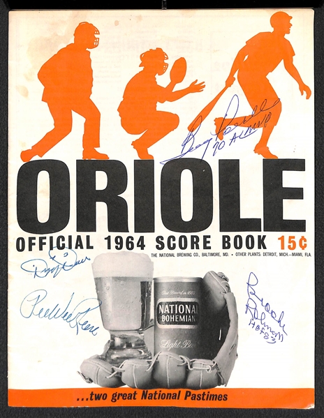 1964 Orioles Signed Scorebook w. Dizzy Dean & Pee Wee Reese - JSA