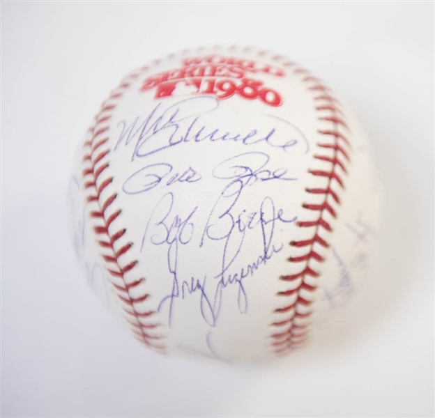 1980 Phillies World Series Team Signed Baseball w. Schmidt/Carlton/Rose - JSA Auction Letter