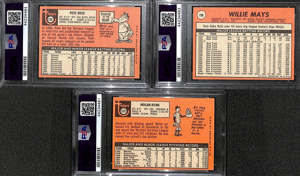 1969 Topps Baseball Card Near Complete Set w/ 3 PSA Graded Cards (Missing Only Mickey Mantle and Reggie Jackson)