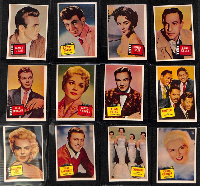 Lot of (12) Pack-Fresh 1957 Topps Hit Stars Cards w/ Dean, Darin, Kelly, Taylor