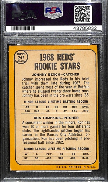 1968 Topps Johnny Bench Rookie (#247) PSA 4