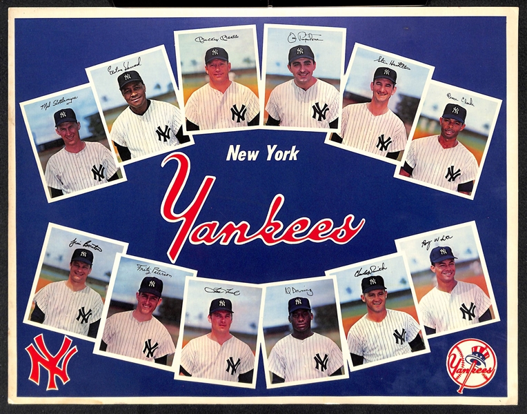 Lot of (3) 1967 Dexter Press 11x14 Team Posters - Yankees (w/ Mickey Mantle), Mets, Senators