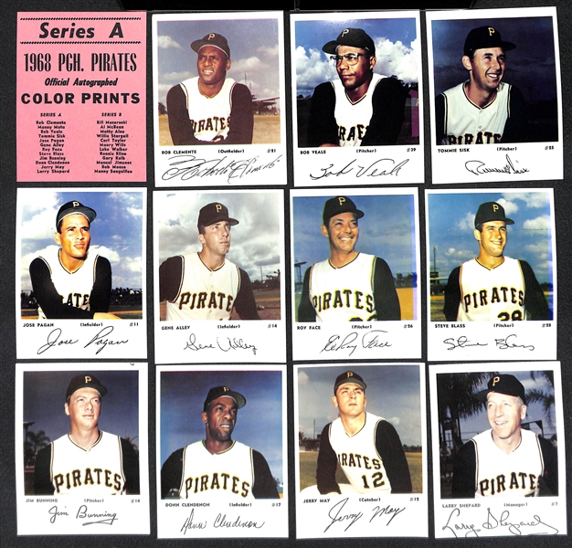1968 Pittsburgh Pirates Series A Team Mini Photo Set (12) w/ Clemente and Bunning