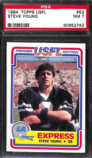 Jim Kelly & Steve Young Graded USFL Rookie Cards