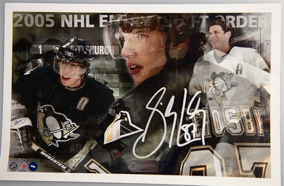 Sidney Crosby Signed 8x12 Photo - JSA Auction Letter 