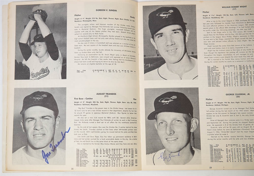 Lot of 5 Signed Orioles 1950s Programs/Scorecards w. Kell & Williams