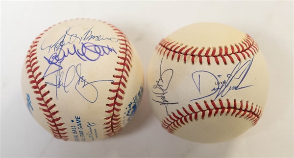 Signed Official 1989 & 1991 All Star Baseballs (3 Autographs on Each) w/ Gooden, Baines, Clark, Palmeiro, McDowell - JSA Auction Letter