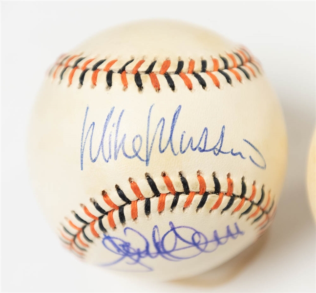 Lot of (3) Signed Official All Star Baseballs from 1992-1993 (2 Autographs on Each) w/ Ozzie Smith, Lee Smith, and Mike Mussina - JSA Auction Letter