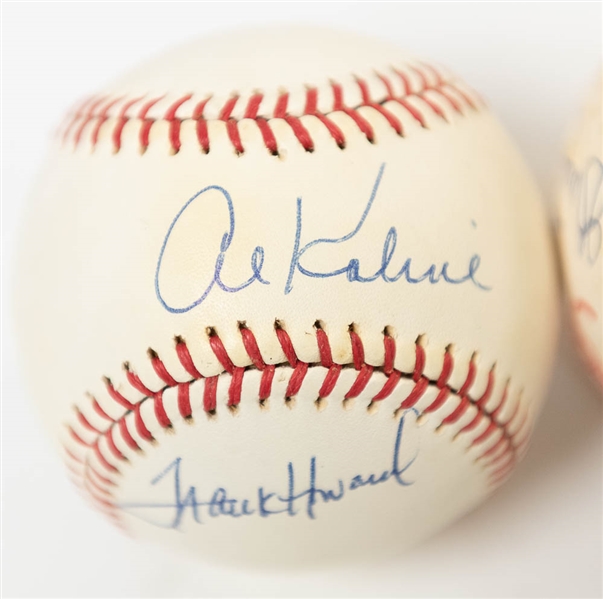 (2) Dual-Signed Baseballs: Al Kaline & Frank Howard on OAL Baseball;  Greg Nettles & Paul Blair (Yankees) on a 1978 WS Baseball - JSA Auction Letter