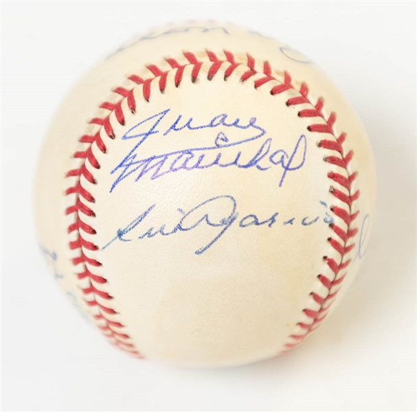 Official AL Baseball Signed by Eddie Murray, Leon Day (2x), Juan Marichal, Luis Aparicio, and Chuck Thompson (Legendary Announcer) - JSA Auction Letter