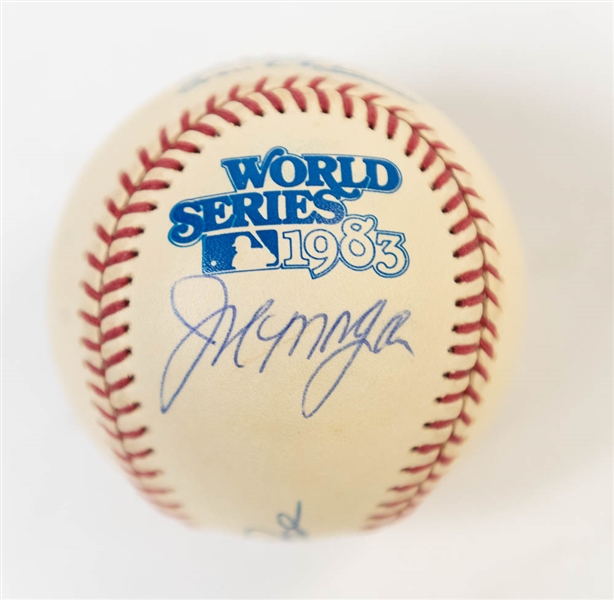 Official 1983 World Series Baseball Signed By Rose, Morgan, Perez, Reed, and Lezcano - JSA Auction Letter