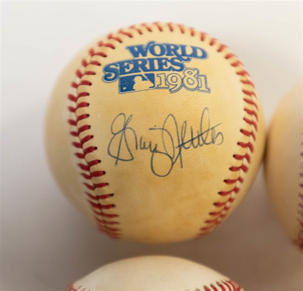 Lot of (4) Signed Official World Series Baseballs (1981-Nettles, 1986-Baylor, 1987-Baylor, 1989-Rettenmond) - JSA Auction Letter