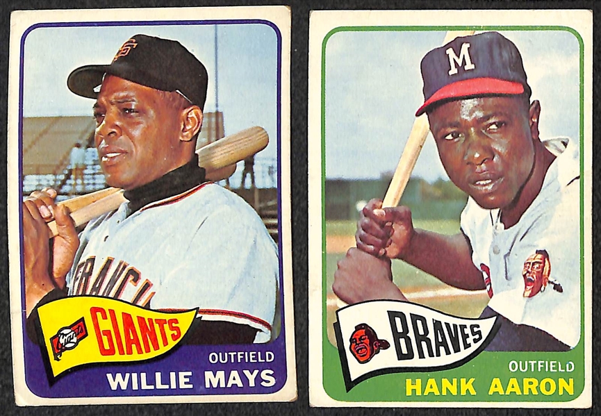 Lot of 200+ Assorted 1953-1969 Topps Baseball Cards w. 1965 Willie Mays