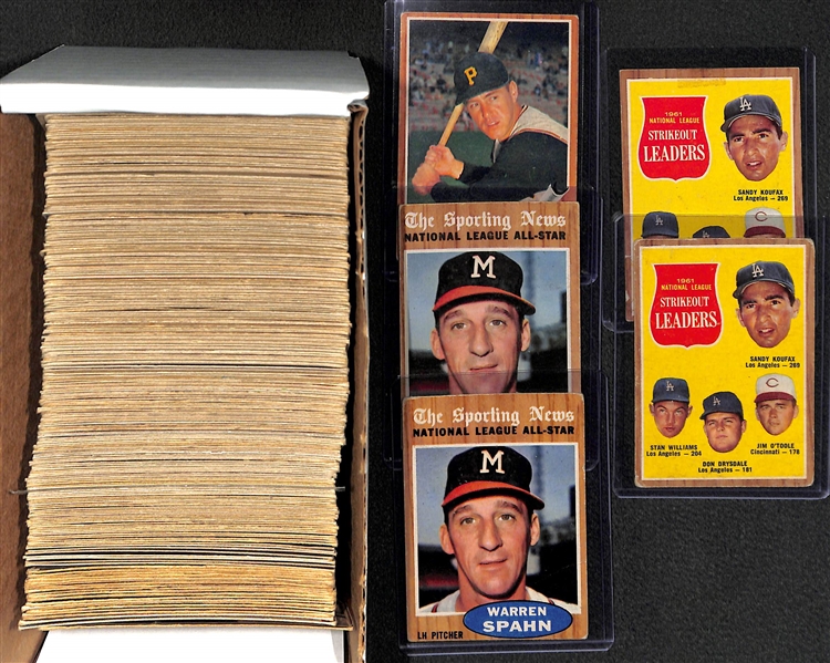 Lot of 200+ Assorted 1962 Topps Baseball Cards w. Bill Mazeroski