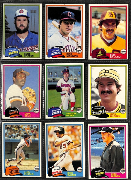 1981 Topps Baseball Complete Card Set + Traded Set & Partial 1980 Topps Set