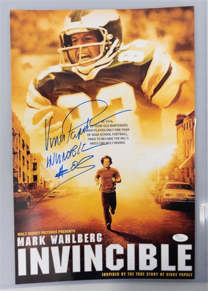 Vince Papale Signed 12x18 Invincible Movie Poster - JSA