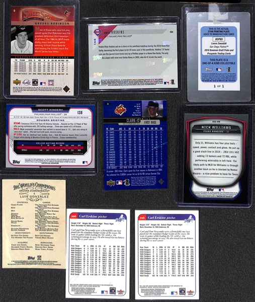 Lot of 33 Baseball Signed Cards w. Brooks Robinson & Rhys Hoskins