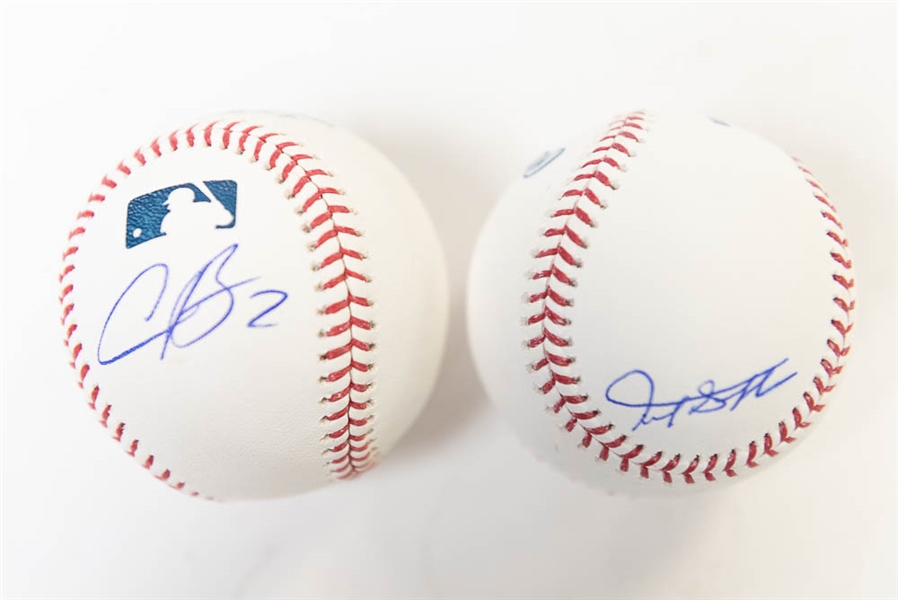Alex Bregman & Giancarlo Stanton Signed Official MLB Baseballs - JSA Auction Letter