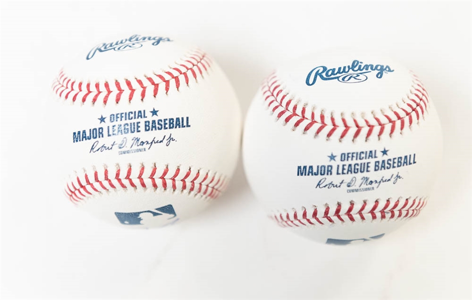 Alex Bregman & Giancarlo Stanton Signed Official MLB Baseballs - JSA Auction Letter