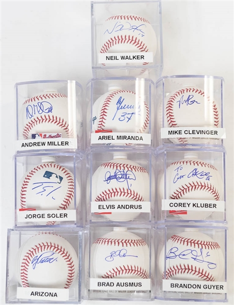 Lot of 10 Signed Official MLB Baseballs w. Andrew Miller & Corey Kluber - JSA Auction Letter