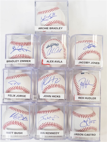 Lot of 10 Signed Official MLB Baseballs w. Ian Kennedy & Alex Avilla - JSA Auction Letter