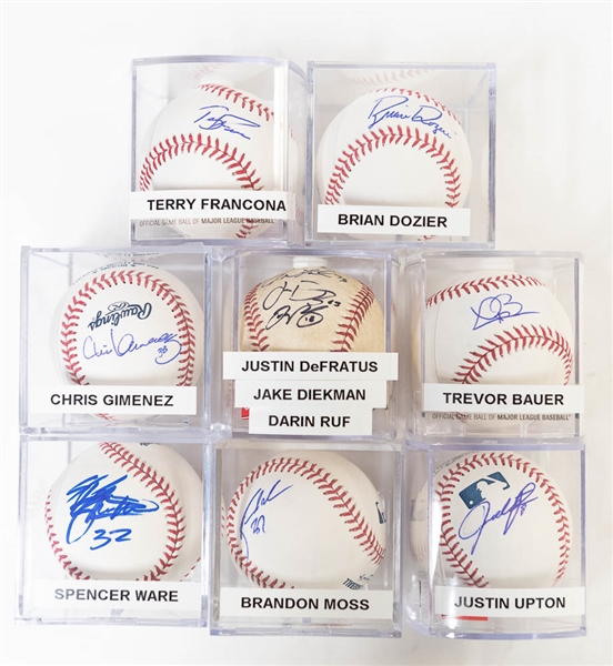 Lot of 9 Signed Official MLB Baseballs w. Brian Dozier & Justin Upton - JSA Auction Letter