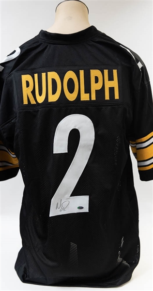 Mason Rudolph Signed Steelers Style Jersey - Leaf