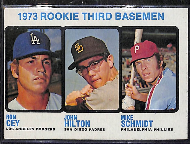 1973 Topps #615 Mike Schmidt - Ron Cey - John Hilton Rookie Card