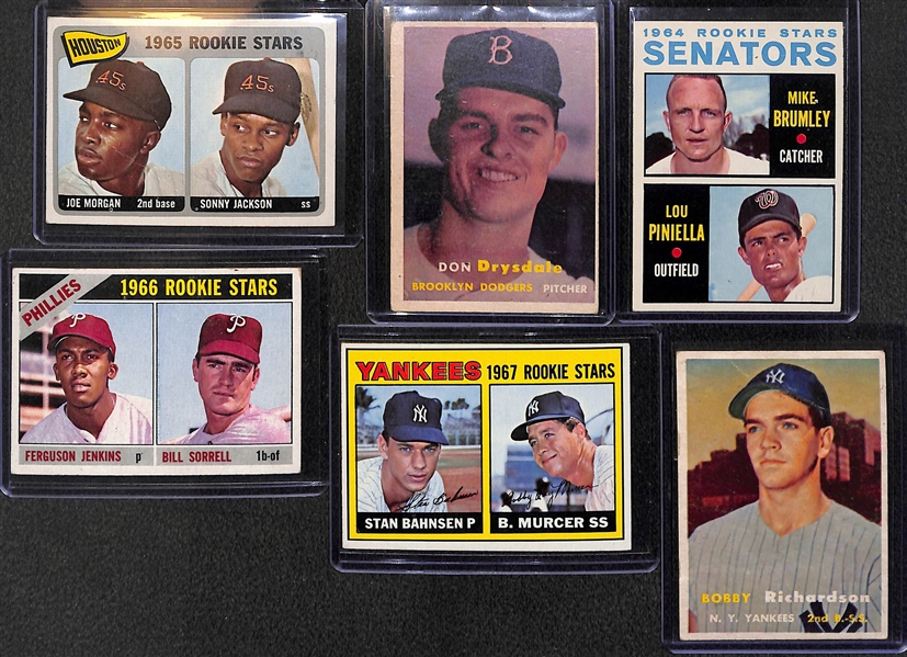 Lot of 6 Vintage Baseball Rookie Card w. Joe Morgan & Don Drysdale