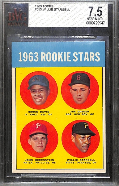1963 Topps #553 Willie Stargell Rookie Card BVG 7.5