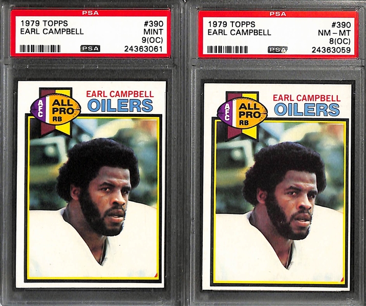 Lot of 4 Earl Campbell 1979 Topps PSA Graded Rookie Cards w. PSA 9(OC)