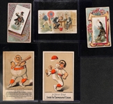Lot of (5) Late 1800s or Early 1900s Baseball Related Cards and Marketing Adv. Cards