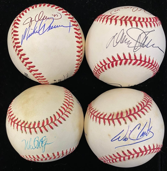 Lot of (4) Signed Baseballs - 1986 Mets (Johnson, Mazzilli, Orosko), 1988 Dodgers (Dempsey +3), 1988 A's (McGwire, +2), & 1989 SF Giants (Will Clark, Ed Jurak)  - JSA Auction Letter