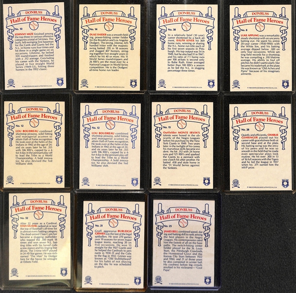 Lot of (11) Signed Donruss Hall of Fame Cards (w/ Snider, Mize, Grimes, Musial, Gehringer, +6 more) - JSA Auction Letter