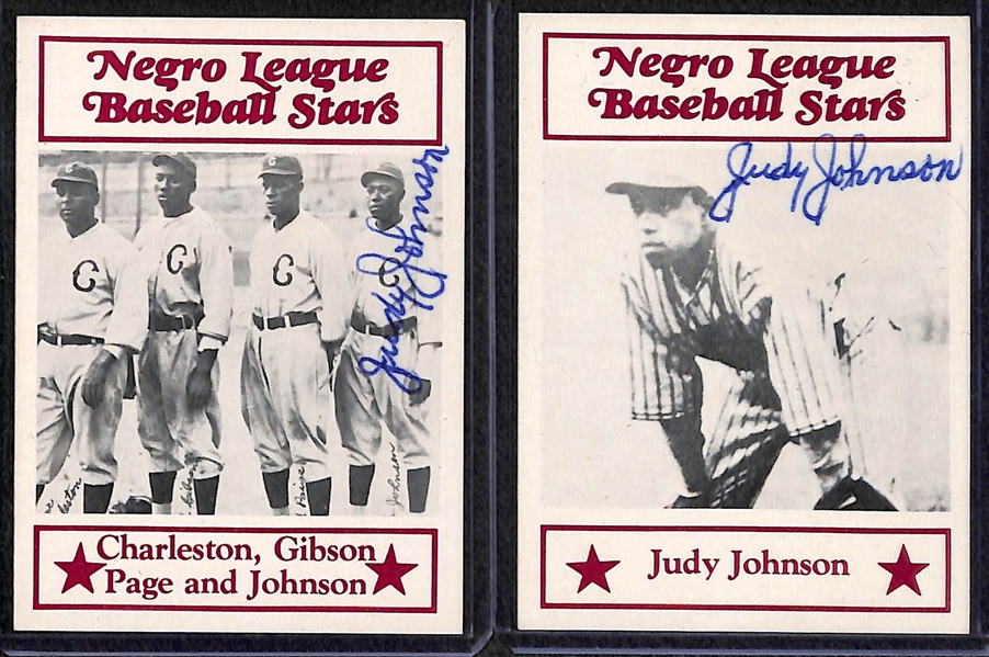 Lot of (6) Signed Negro League Cards w/ (2) Judy Johnson, Buck Leonard, Bob Thurman, Scantlebury, & Boyd - JSA Auction Letter